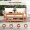 Costway Patio Coffee Table 2-Tier Outdoor Side Rectangle Side Table Solid Wood Porch